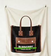 Burberry London England Tote Bag Print Flannel Sofa Throw Blanket B075